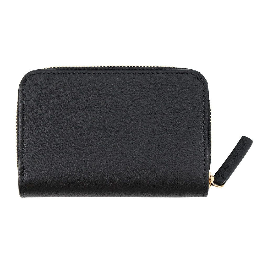 Chanel Coin Case CC Logo Apple Motif Zip Purse Goatskin Wallet Black — view 3