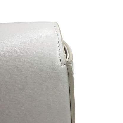 Celine Shoulder Bag Triomphe Mini Claude Shiny Calf Leather White — view 7