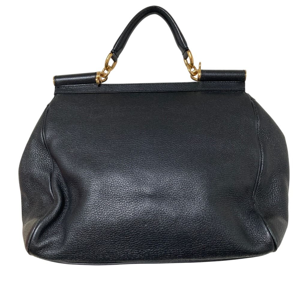 Dolce & Gabbana Sicily Lining Leopard 2-Way Tote Shoulder Bag Black — view 3