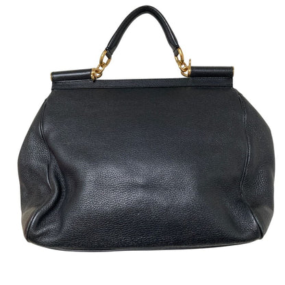 Dolce & Gabbana Sicily Lining Leopard 2-Way Tote Shoulder Bag Black — view 3