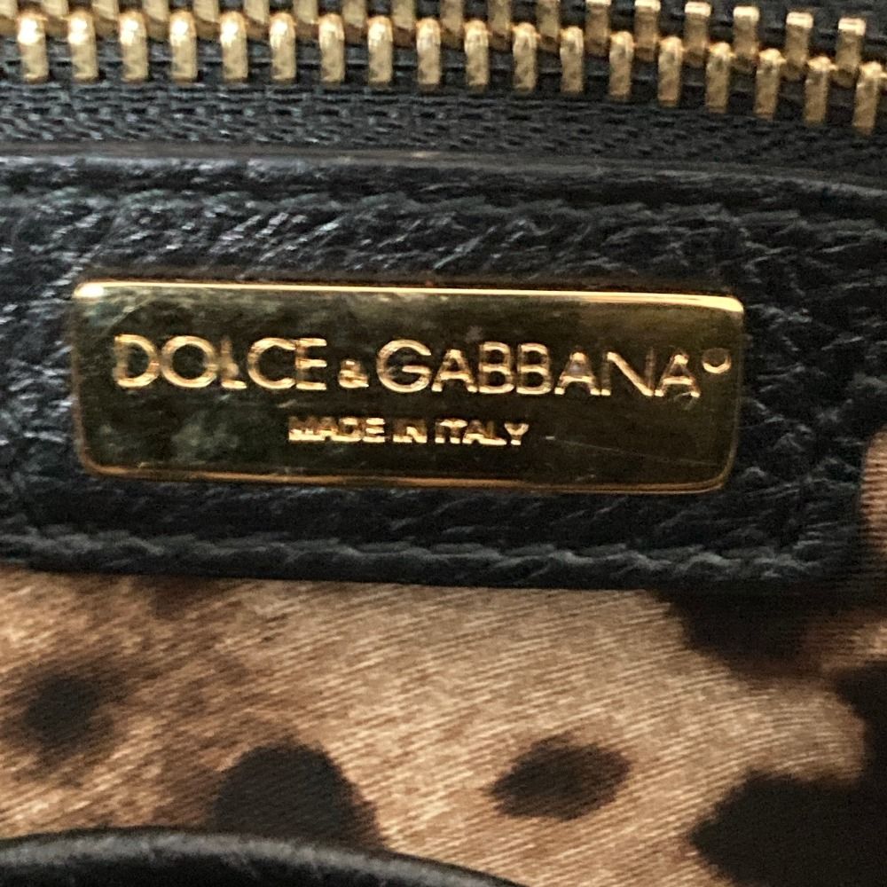 Dolce & Gabbana Sicily Lining Leopard 2-Way Tote Shoulder Bag Black — view 8