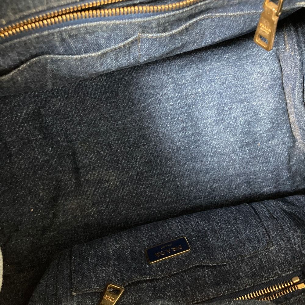 Prada Denim Canapa Tote Indigo — view 5