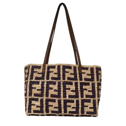Fendi Roll Small Rapphire Tote Natural Brown