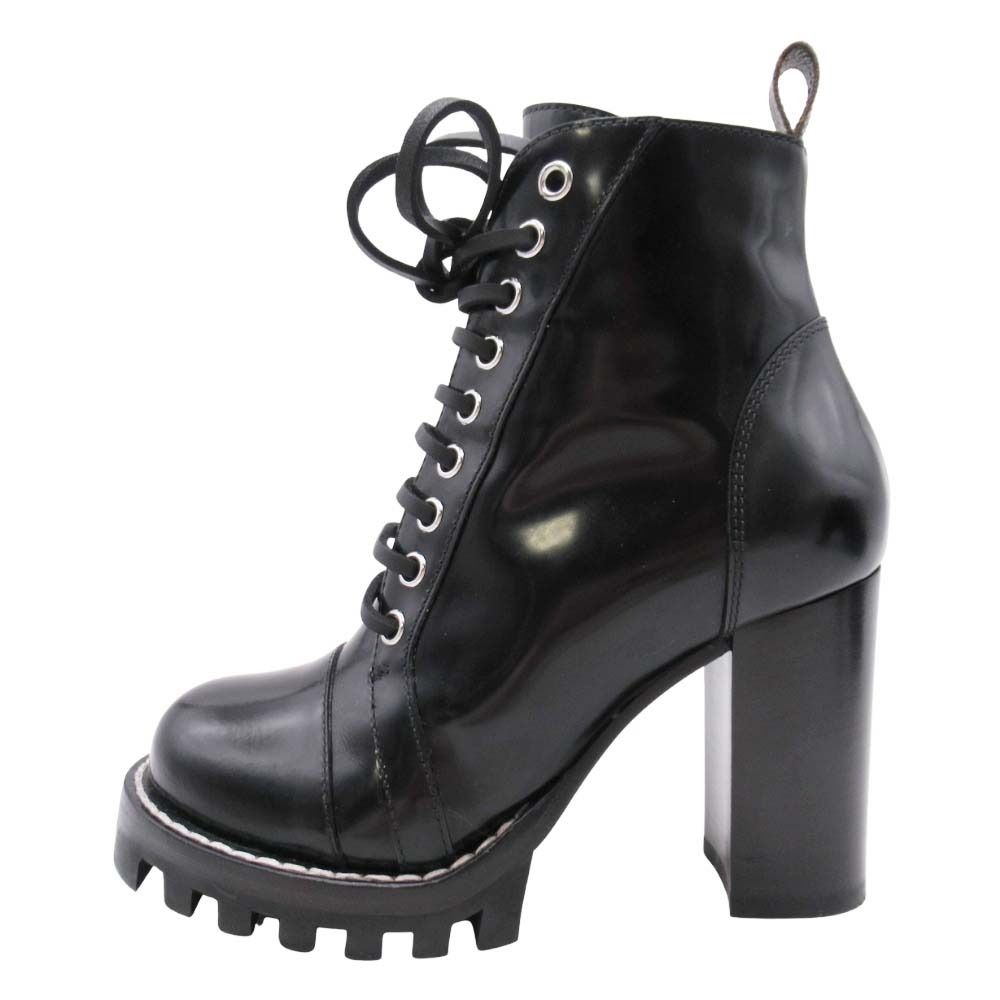 Louis Vuitton Star Trail Line Ankle Boots Short Chunky Heel Shoes Black 35