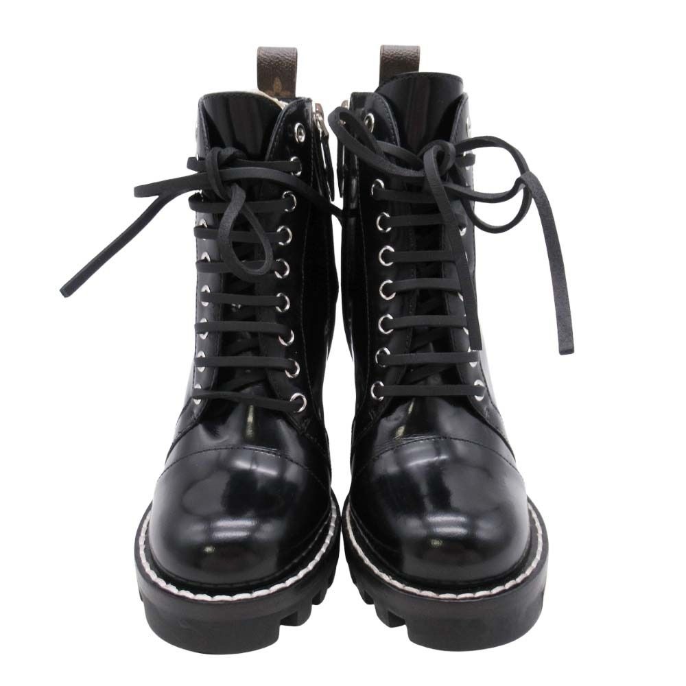 Louis Vuitton Star Trail Line Ankle Boots Short Chunky Heel Shoes Black 35 — view 2