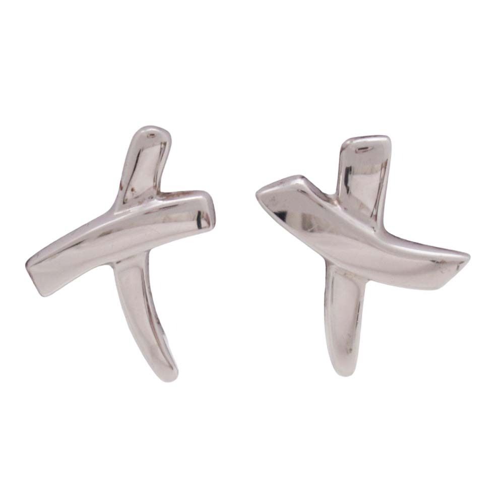 Tiffany & Co Kiss Cross Graffiti Earrings Paloma Picasso Silver