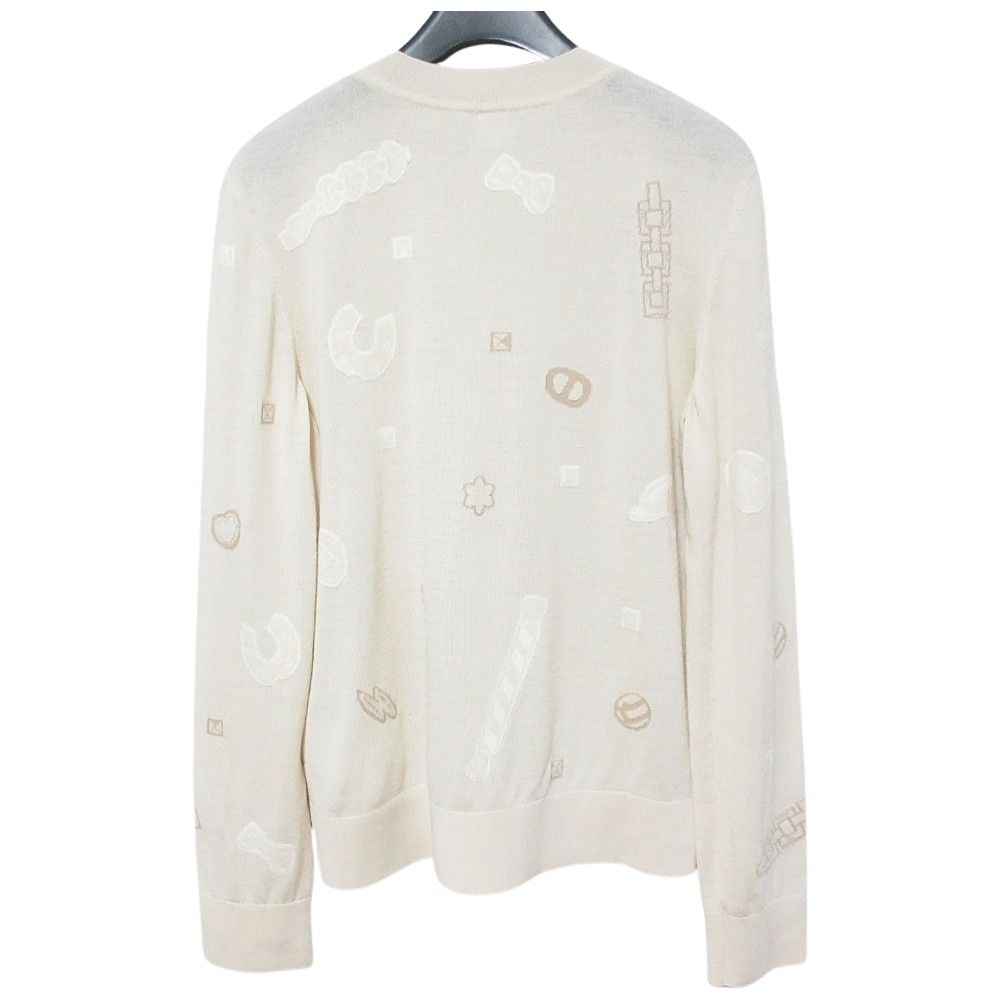 Hermes Candy Libris Wool Knit Sweater 40 Beige — view 2