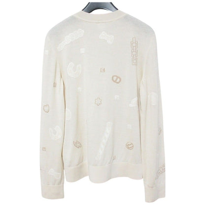 Hermes Candy Libris Wool Knit Sweater 40 Beige — view 2