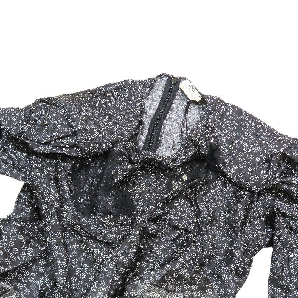 Fendi Daily Dresses Floral Dress Long Sleeve All Pattern Silk 42 Gradation Gray — view 3