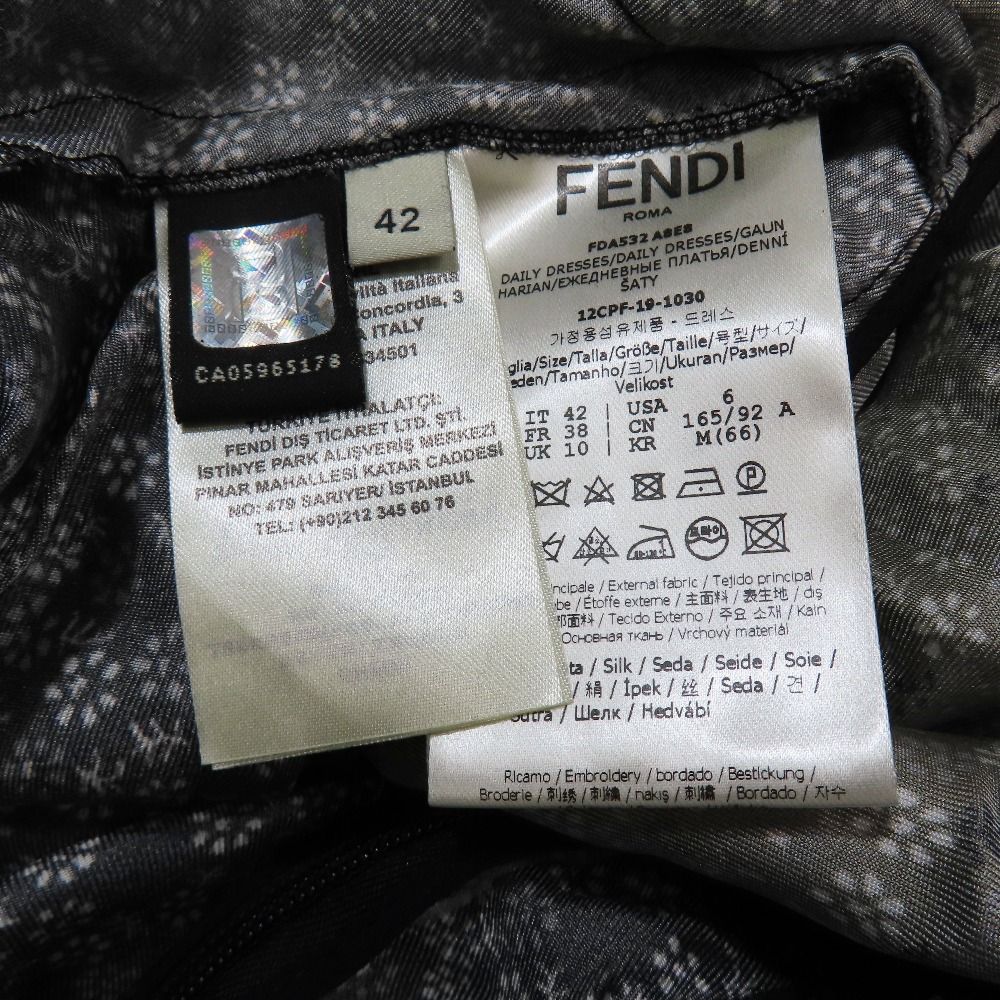 Fendi Daily Dresses Floral Dress Long Sleeve All Pattern Silk 42 Gradation Gray — view 7