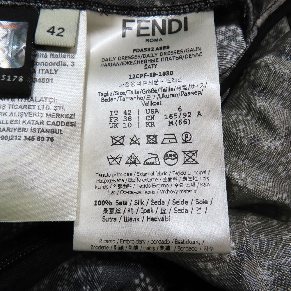 Fendi Daily Dresses Floral Dress Long Sleeve All Pattern Silk 42 Gradation Gray — view 8