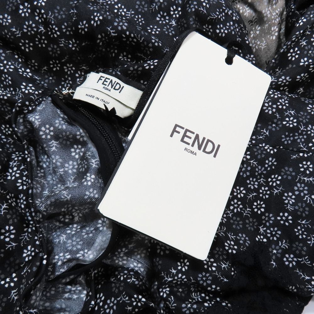 Fendi Daily Dresses Floral Dress Long Sleeve All Pattern Silk 42 Gradation Gray — view 6