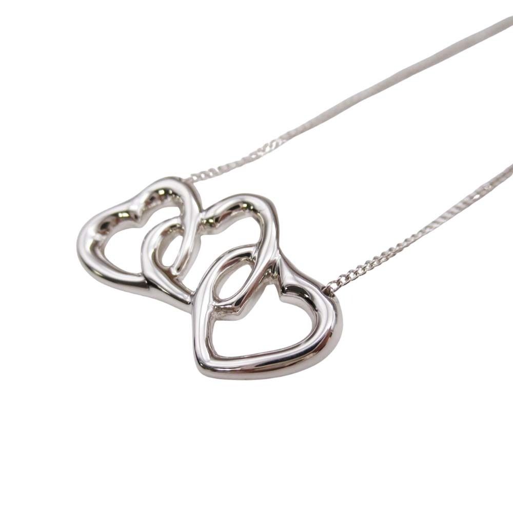 Tiffany & Co Triple Open Heart Necklace Silver — view 3