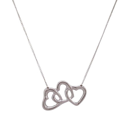 Tiffany & Co Triple Open Heart Necklace Silver
