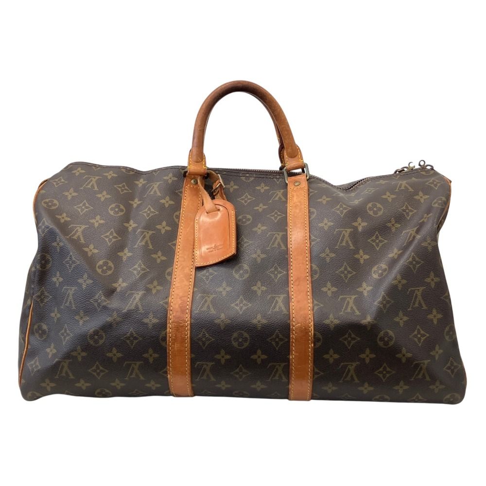 Louis Vuitton Monogram Keepall 50 Boston Bag Brown