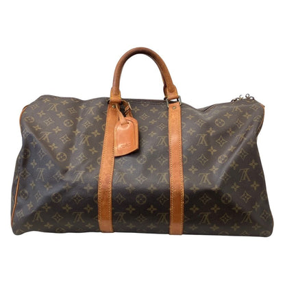 Louis Vuitton Monogram Keepall 50 Boston Bag Brown