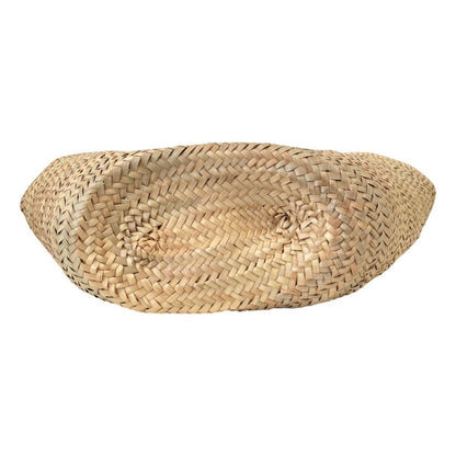 Celine Large Triomphe Raffia Leather Basket Bag Classic Pannier Natural — view 4