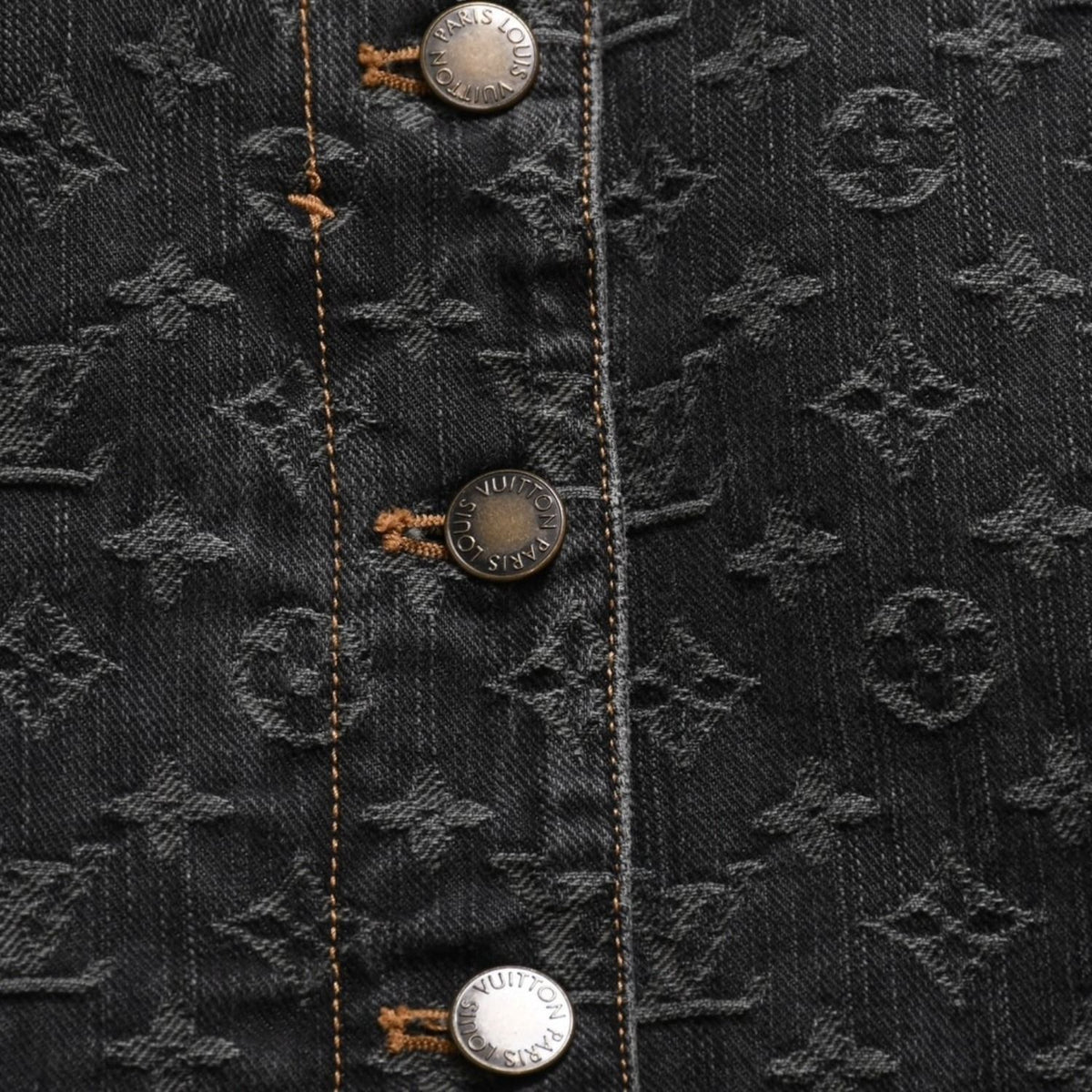 Louis Vuitton Monogram Denim Mermaid Skirt Black Lace-up Ribbon — view 5