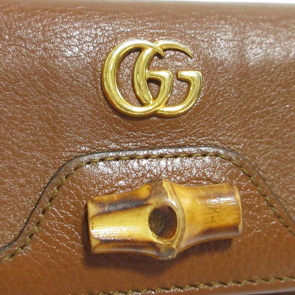 Gucci Diana Bamboo Compact Wallet Trifold Brown — view 6