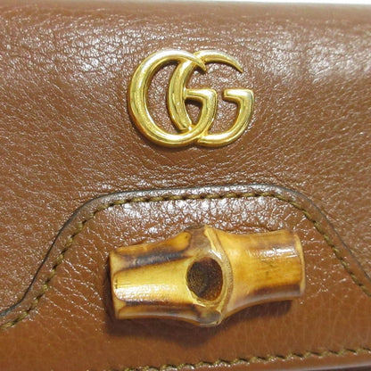 Gucci Diana Bamboo Compact Wallet Trifold Brown — view 6