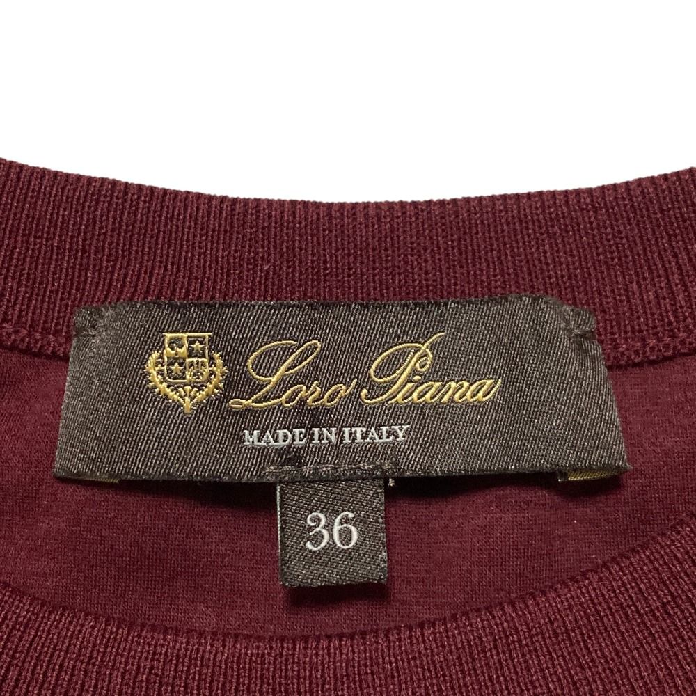 Loro Piana Neo My-t-Shirt Logo Embroidery Stretch Top 36 Bordeaux — view 5