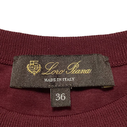 Loro Piana Neo My-t-Shirt Logo Embroidery Stretch Top 36 Bordeaux — view 5