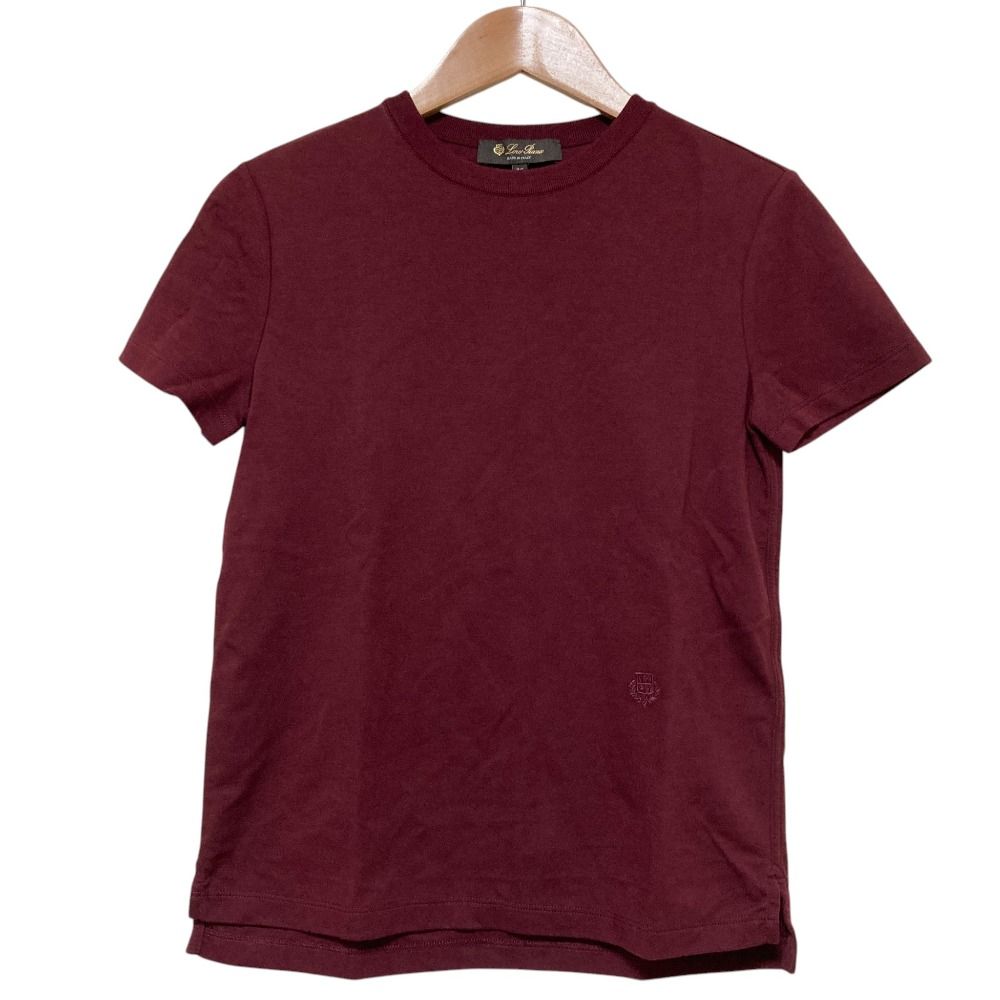 Loro Piana Neo My-t-Shirt Logo Embroidery Stretch Top 36 Bordeaux