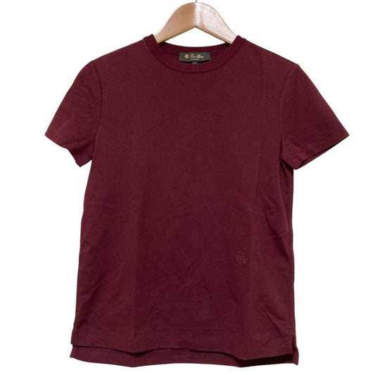 Loro Piana Neo My-t-Shirt Logo Embroidery Stretch Top 36 Bordeaux