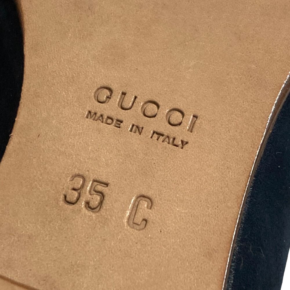Gucci Tom Ford Era Bamboo Suede Loafers Navy 35 — view 7