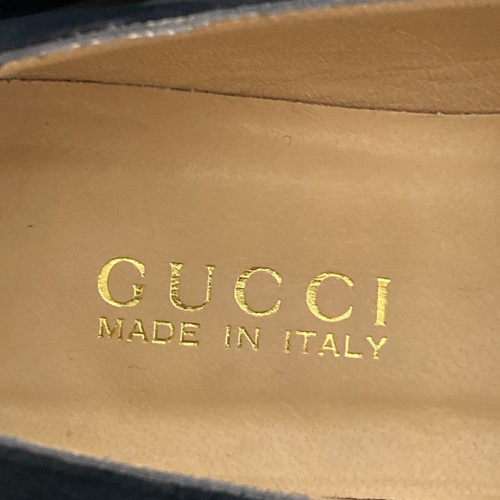 Gucci Tom Ford Era Bamboo Suede Loafers Navy 35 — view 8