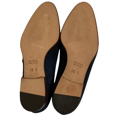Gucci Tom Ford Era Bamboo Suede Loafers Navy 35 — view 6