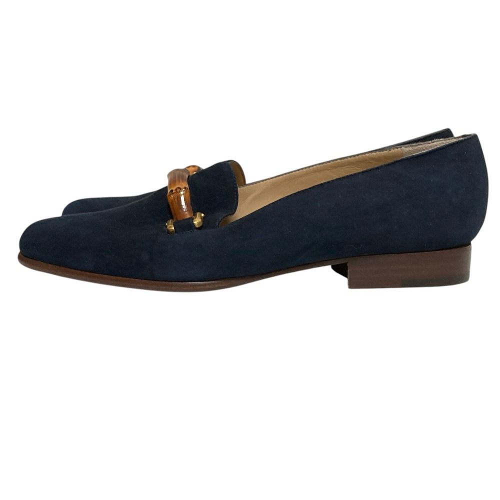 Gucci Tom Ford Era Bamboo Suede Loafers Navy 35 — view 4