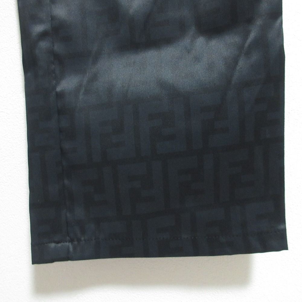 Fendi Vintage Zucca Pattern Nylon Pants 42 Black — view 5