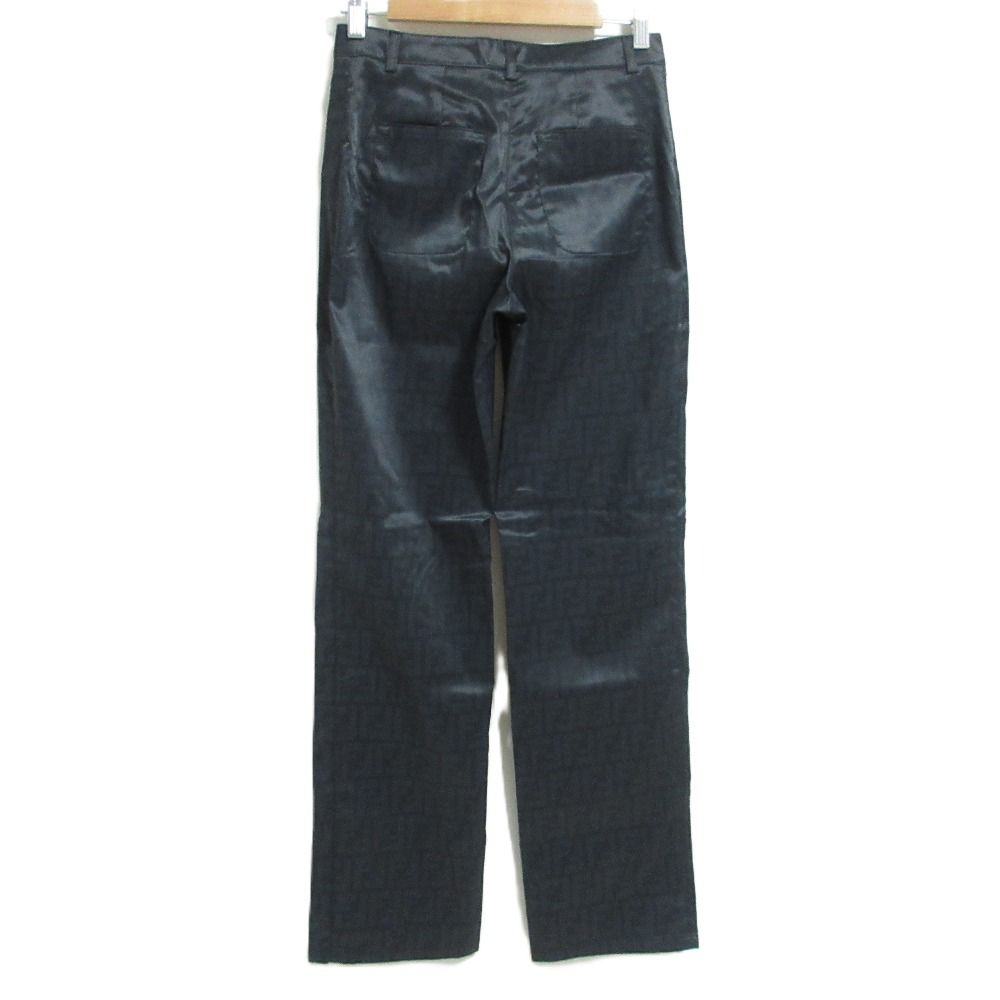 Fendi Vintage Zucca Pattern Nylon Pants 42 Black — view 2