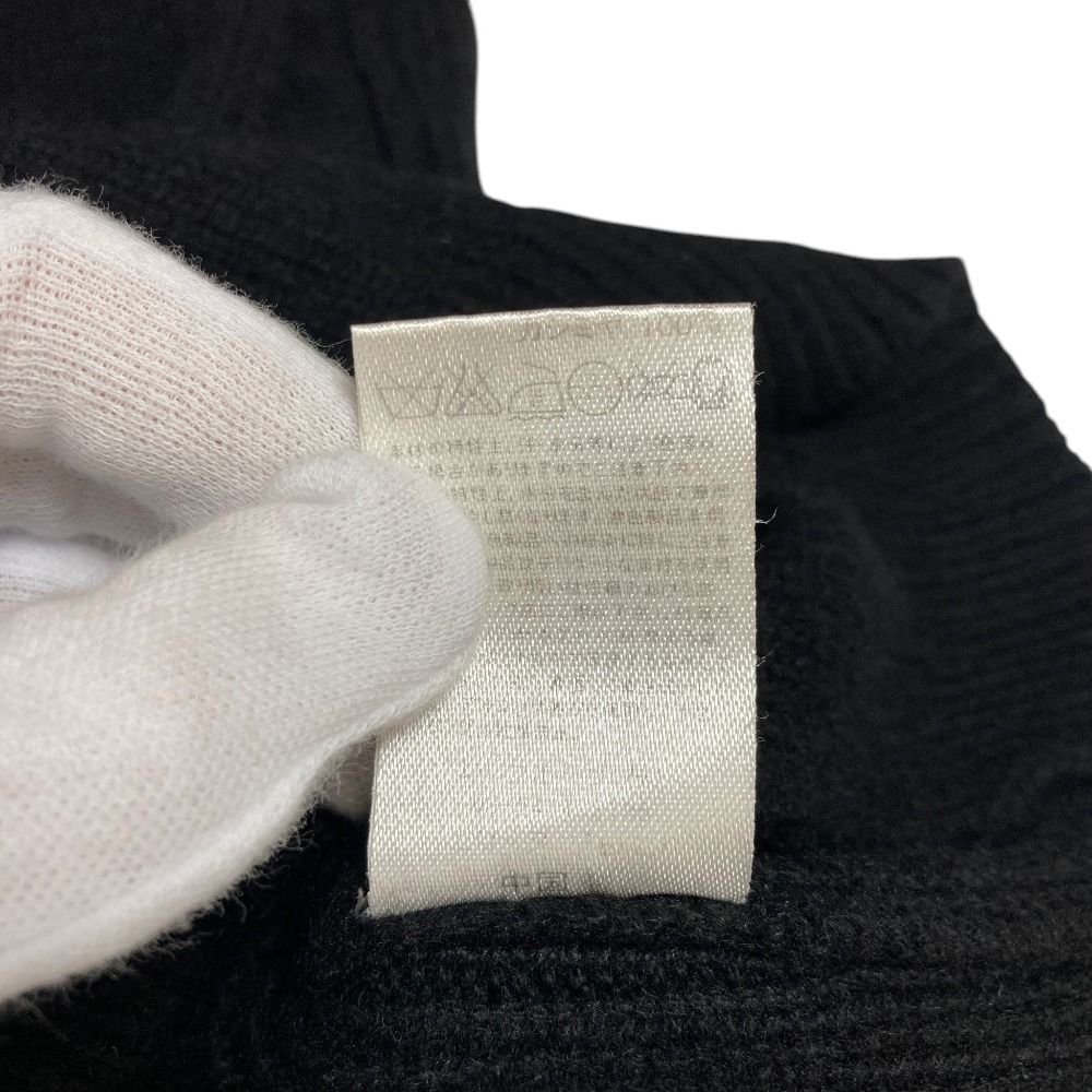 Celine Wide Turtle Short Sleeve Cashmere Knit Sweater S Black — view 7
