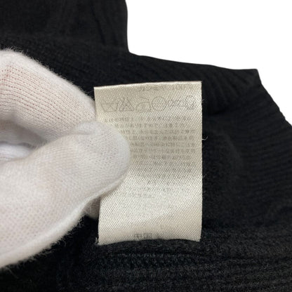 Celine Wide Turtle Short Sleeve Cashmere Knit Sweater S Black — view 7