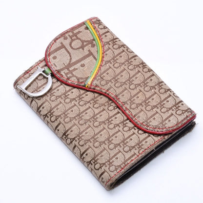 Dior Trotter Rasta Color Saddle Wallet Galliano Era Canvas D Beige — view 3