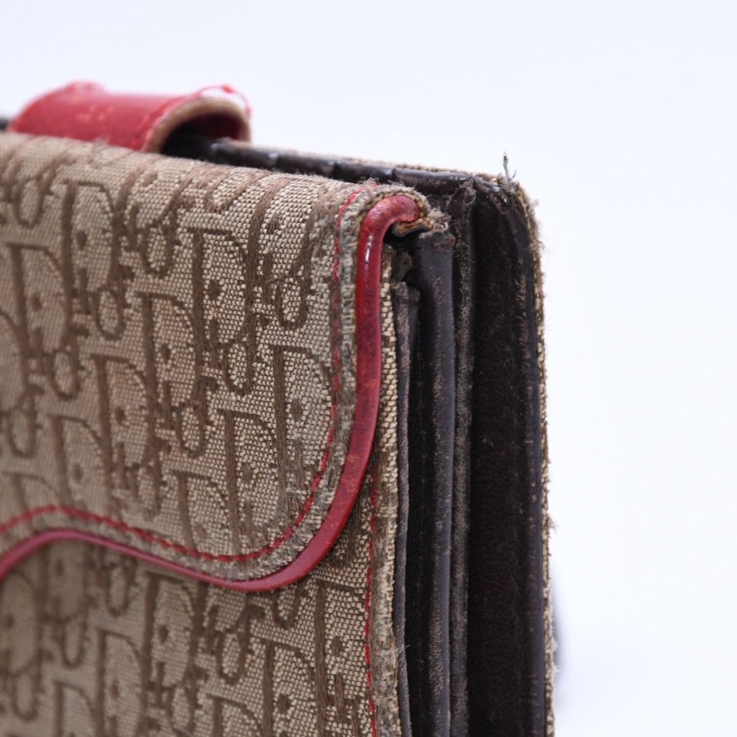 Dior Trotter Rasta Color Saddle Wallet Galliano Era Canvas D Beige — view 5