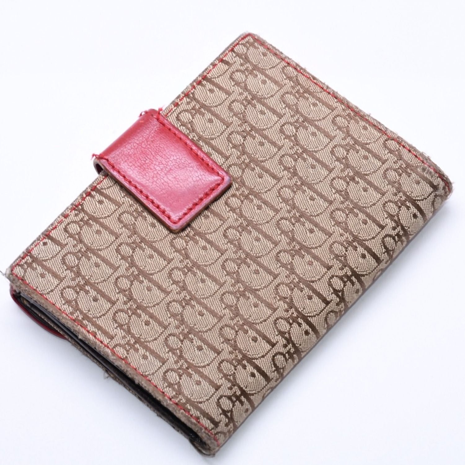 Dior Trotter Rasta Color Saddle Wallet Galliano Era Canvas D Beige — view 4