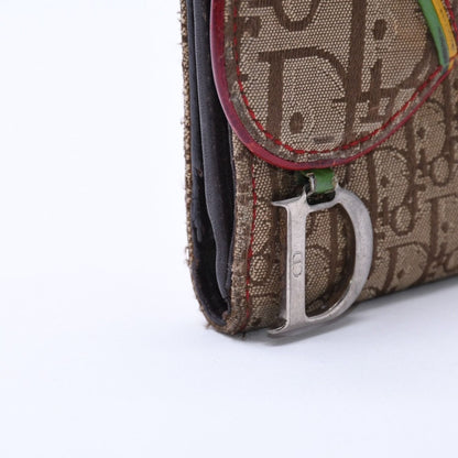 Dior Trotter Rasta Color Saddle Wallet Galliano Era Canvas D Beige — view 8