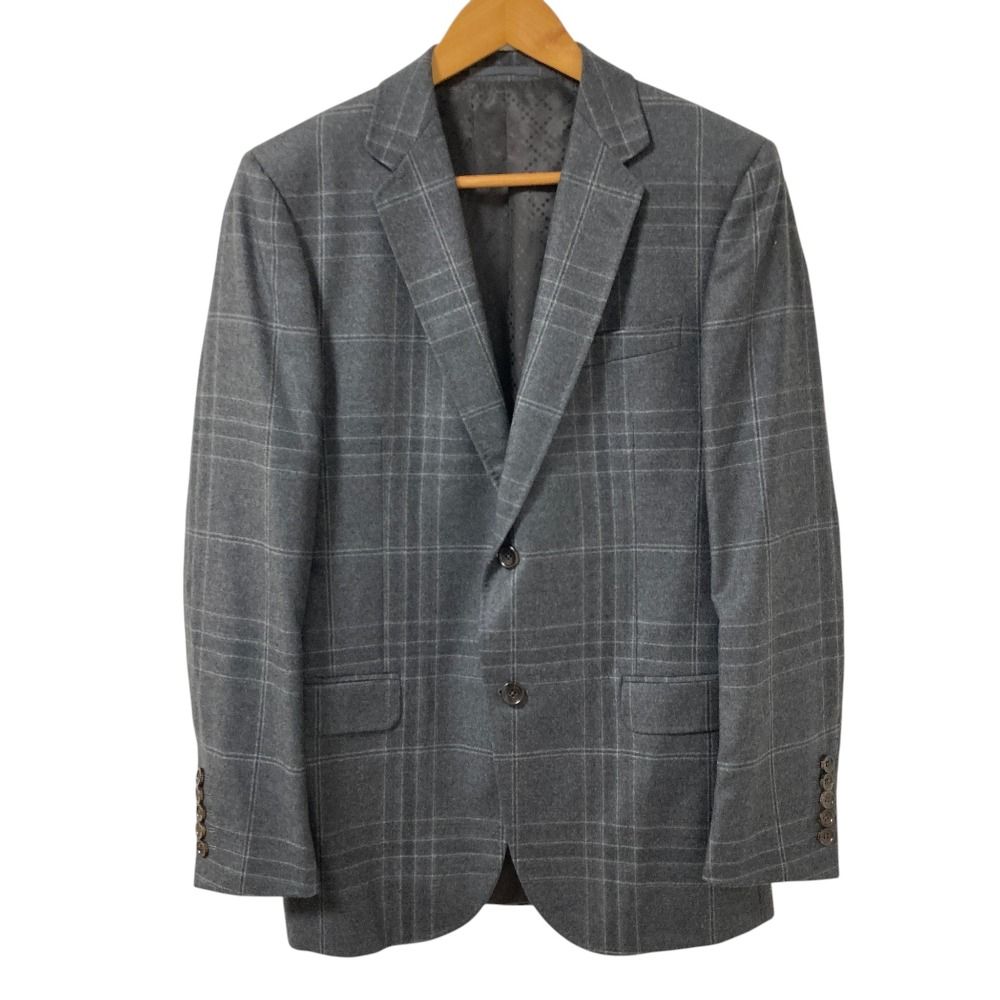 Gucci Plaid Tailored Jacket Trousers Pants Suit Set Gray — view 3