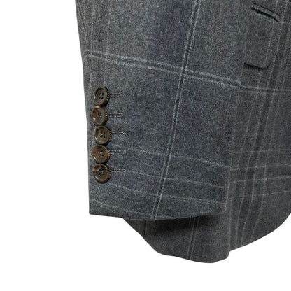 Gucci Plaid Tailored Jacket Trousers Pants Suit Set Gray — view 8