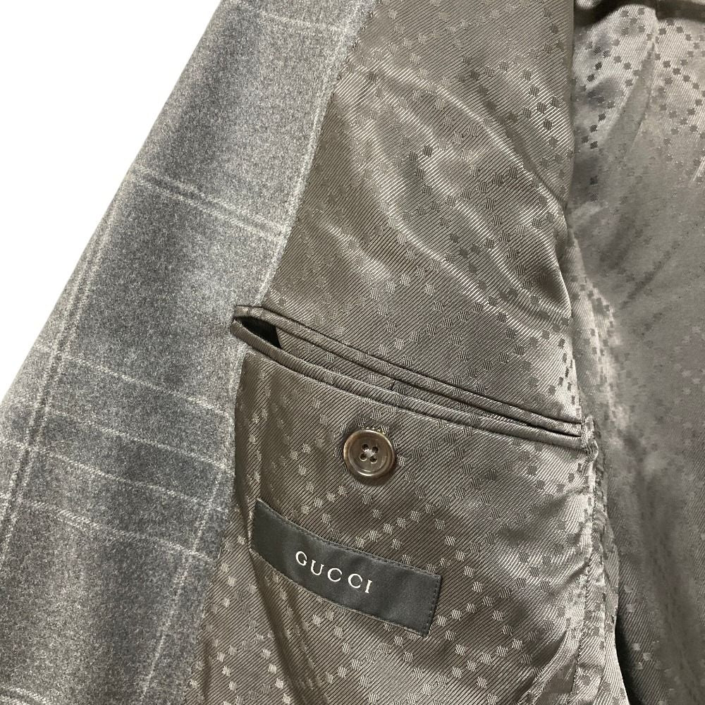 Gucci Plaid Tailored Jacket Trousers Pants Suit Set Gray — view 5