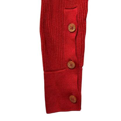 Hermes Logo Button Round Neck Rib Knit Sweater — view 5