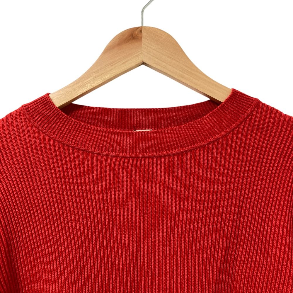 Hermes Logo Button Round Neck Rib Knit Sweater — view 3