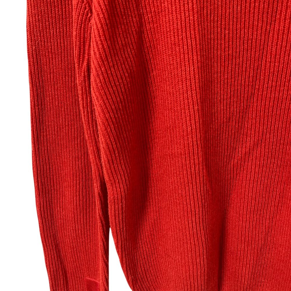 Hermes Logo Button Round Neck Rib Knit Sweater — view 7