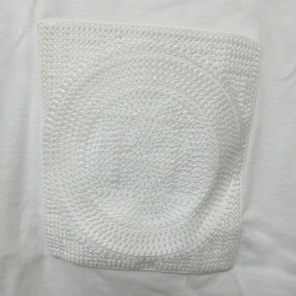 Hermes Embroidery Pocket Short Sleeve T-Shirt 36 White — view 5