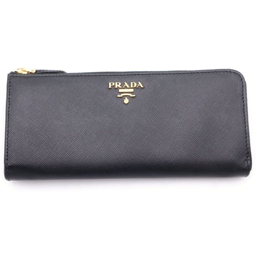 Prada Wallet L fa Long Wallet Saffiano Leather Black