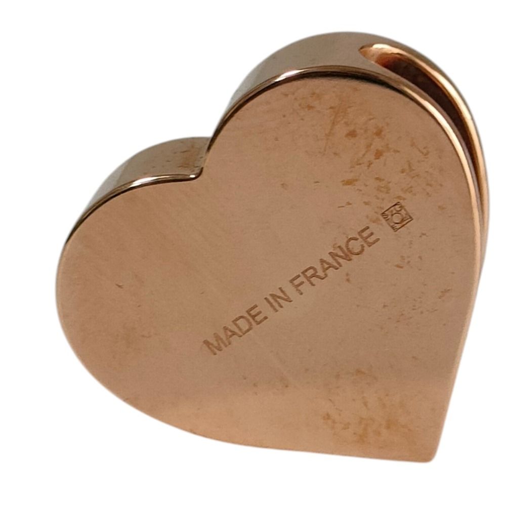 Hermes Mini Cou Heart Metal Scarf Ring Pink Gold — view 2