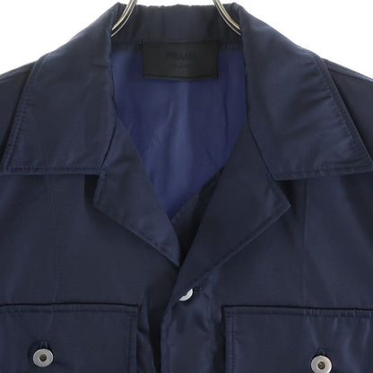 Prada Re-Nylon Triangle Logo Short Sleeveshirt Navy T-Shirt — view 3
